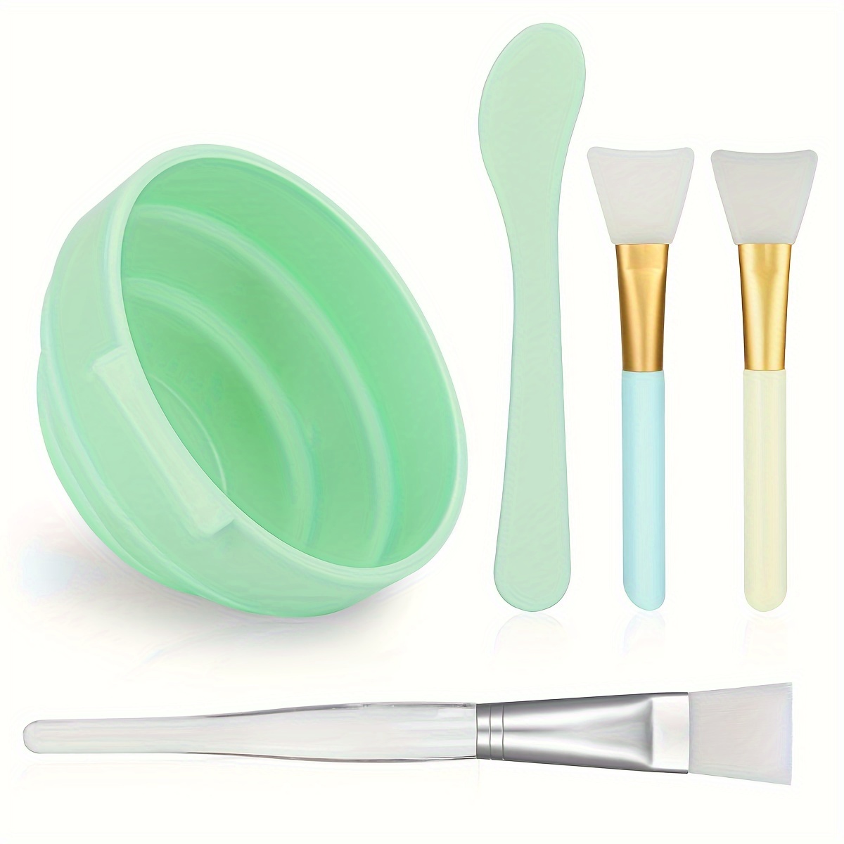 Face Mask Skincare - 5PCS Silicone Facial Mask Bowl Set