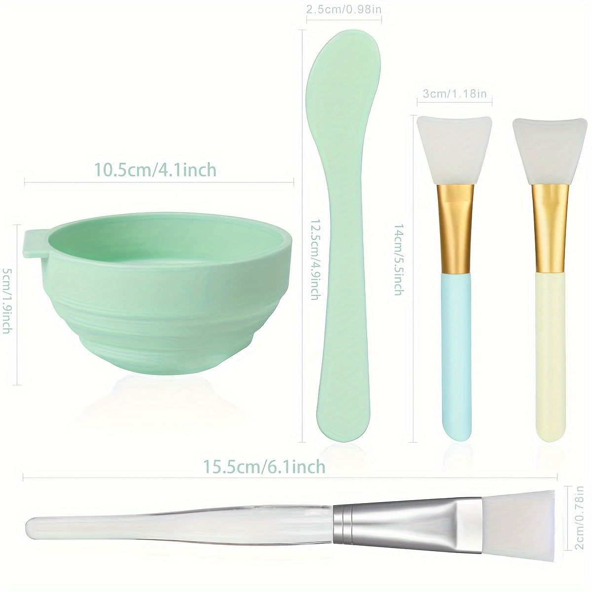 5PCS Silicone Facial Mask Bowl - Face Mask Skincare review and price